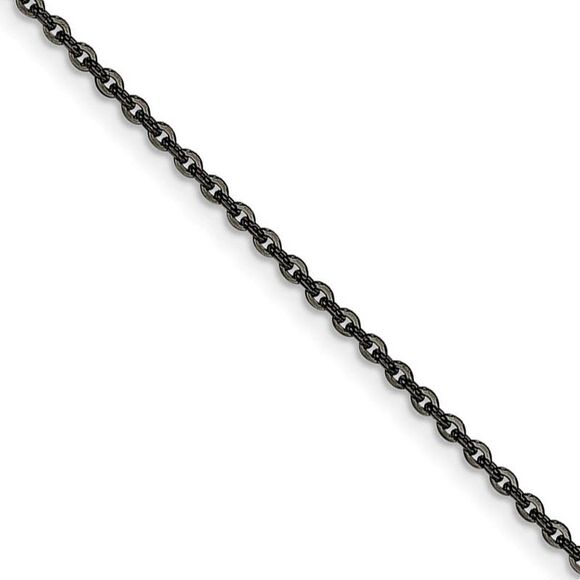2.3mm Stainless Steel Black-plated Cable Chain Necklace 20 Inch